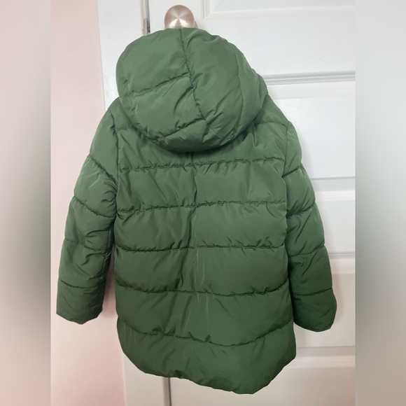 Primary Clothing Kids parka puffer coat, evergreen, size 5 - Picture 3 of 8